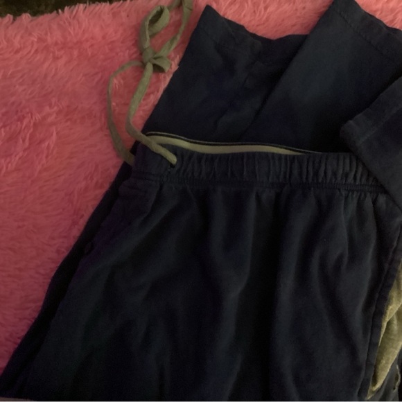 HANES MENS 3X PAJAMAS BLUE DRW STRING PANTS WITH GRAY LONG SLEEVE 3 BUTTON SHIRT - Picture 2 of 3